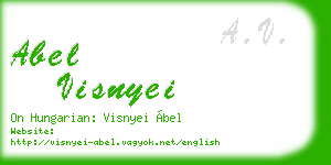 abel visnyei business card