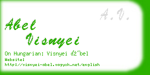 abel visnyei business card